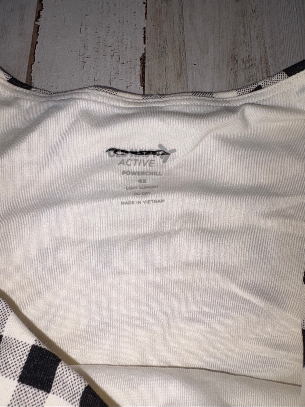 Old Navy Active Powerchill Light Support Black & White Built-in-bra Bra Plus 4x - Picture 2 of 12
